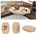 ZYWEICH Kitchen counter Bamboo Wood Corner Cutting Board, Space Saving Countertop Chopping Board with Juice Groove