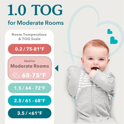 Love to Dream Swaddle UP - Gray Newborn Swaddle for Better Sleep | 5-8.5 lbs, Arms Up Position (Pack of 2)