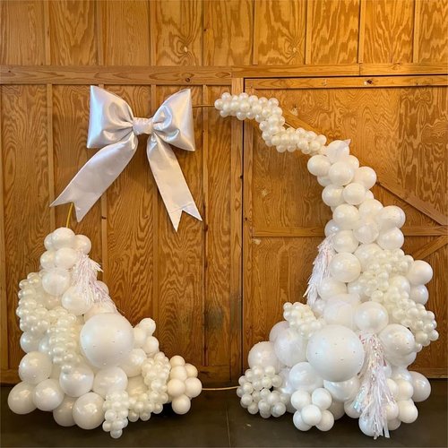 Double Stuffed Pearl White Balloons - 116 Pcs Arch Garland Kit for Weddings & Showers | 5/10/12/18 Inch