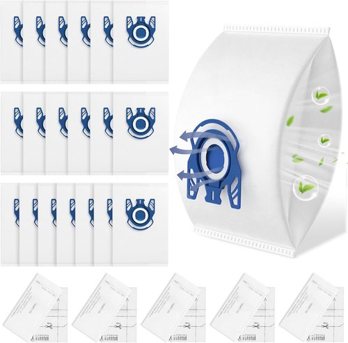 Miele 3D Airclean Vacuum Bags - 20 Pack Replacement for Classic C1, C2, C3, S Series