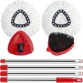 O-Cedar Spin Mop Replacement Set - 2 Microfiber Mop Heads, 58" Handle & Scrub Brush Attachment