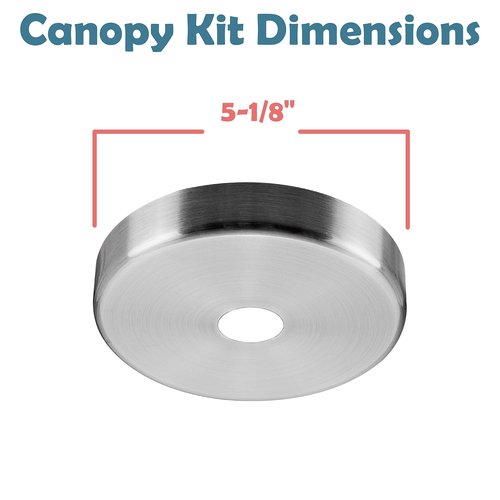 Aspen Creative 21506-22, Contemporary Chandelier & Light Fixture Canopy, Brushed Nickel, 5-1/8" Diameter, 1" Center Hole, 2 Pack