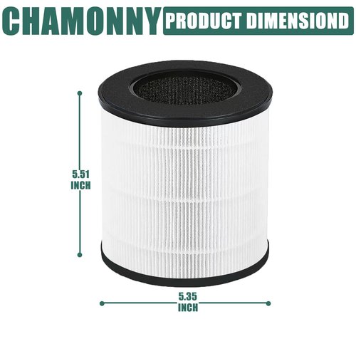 CHAMONNY B-D02U Filter Replacement, Compatible with VEWIOR B-D02U Air Purifier and MOO-KA B-D02L and KOIOS B-D02L Air Purifier, 4Pack