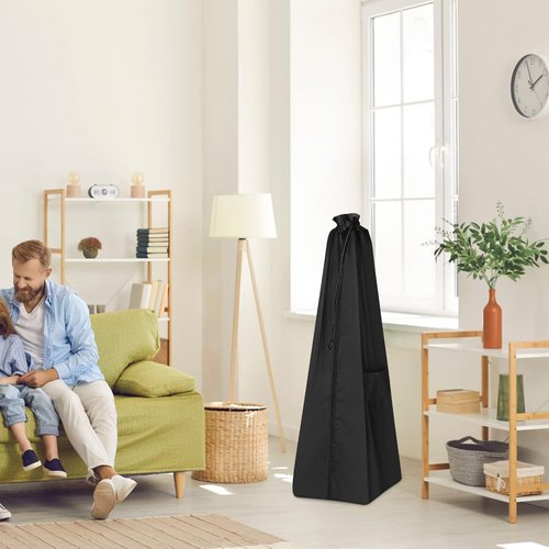 MUTUSHI Upright Vacuum Cleaner Storage Bag Household Sweeper Cleaner Protective Dust Bag Stand Vacuum Cleaner Pouch 15" L x 15" W x 48.5" H Black Only Cover