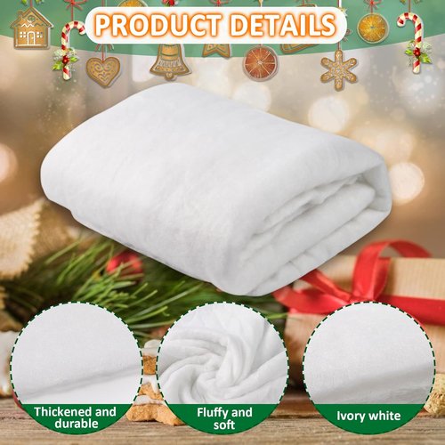 Cosweet Fake Snow Blanket - Thickened 3 x 8 Ft Faux Sheet for Crafts, Displays & Photo Props