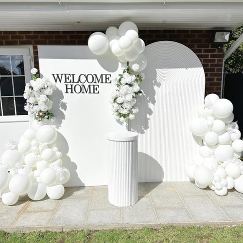 Awenztech 12-Inch White Latex Balloons - 50-Pack for Engagement, Bachelorette & Wedding Decor