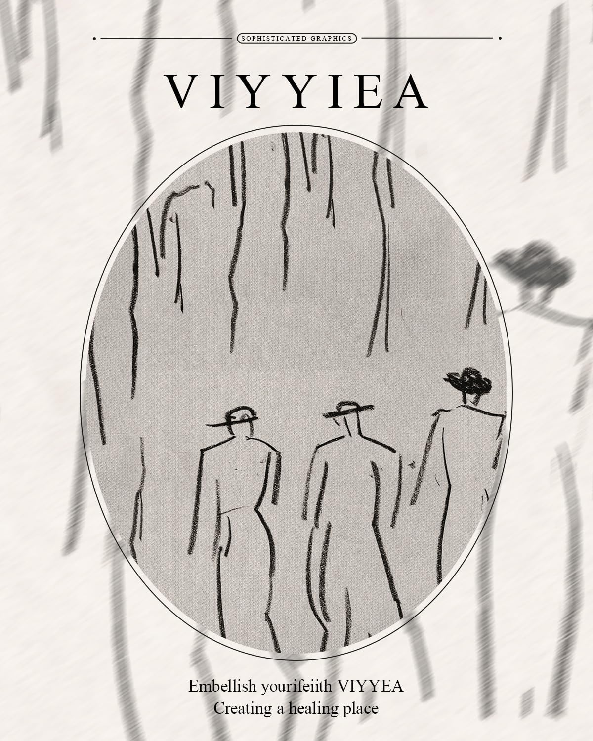 VIYYIEA Gold Framed Wall Art - Vintage Canvas Print of Crowded People for Home Decor | 10L x 8W