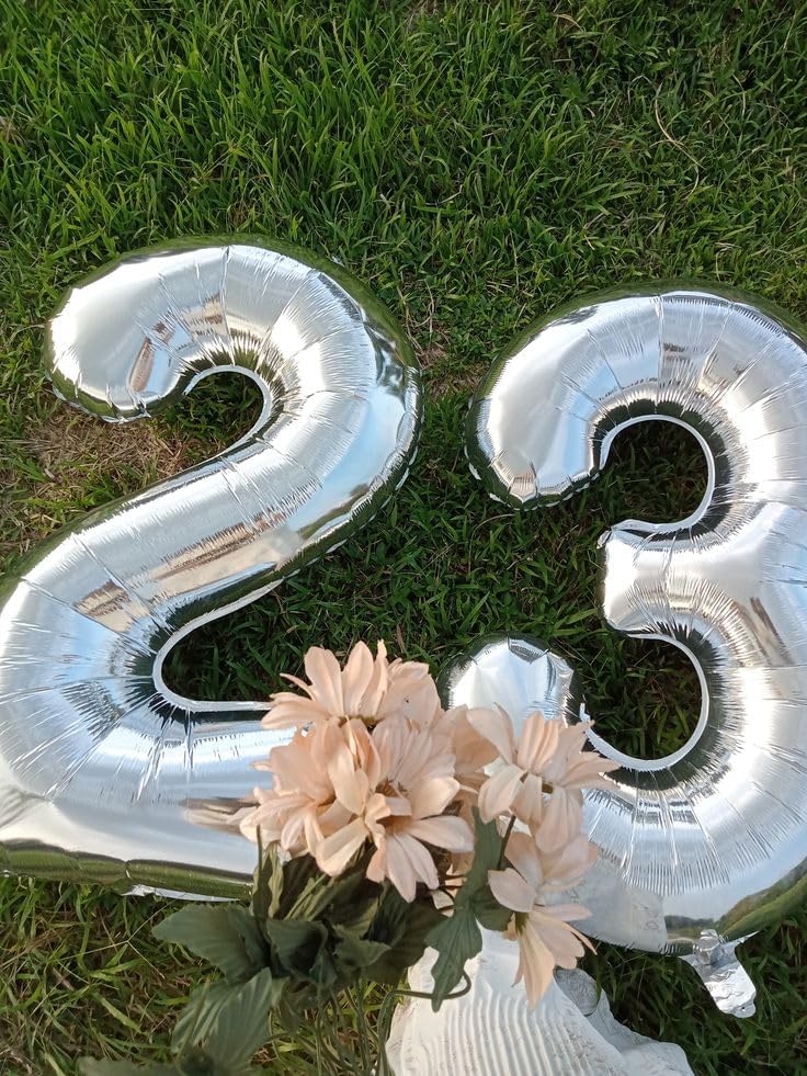Regine Switzerland 40-Inch Silver Foil Number 23 Balloon - Perfect for Birthday, Graduation & Memorial Celebrations