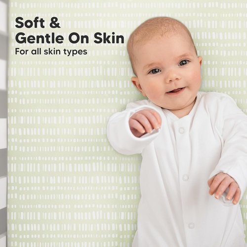 KeaBabies Organic Crib Sheets - 2-Pack Fitted Jersey Cotton for Boys & Girls | Soft, Breathable 52x28 (Fleur)