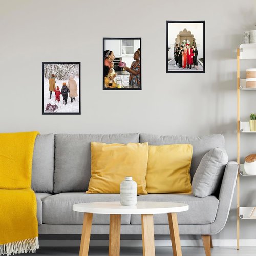 JCJMY 11x14 Picture Frame - Black Wall Mount for Horizontal or Vertical Display | Shatter-Resistant Plexiglass