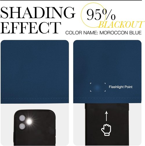 NICETOWN Moroccan Blue Blackout Curtains - 102" Long, 55" Wide | Sound Reducing, Heat & Cold Blocking Panels for Modern Spaces