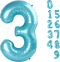 Numbers Balloon - 40 Inch Large Pastel Blue Balloon for 3rd Birthday Decor | Perfect for Parties