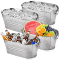 MIVIDE 4 Pack Galvanized Tub 3 Gallon Ice Bucket Large Metal Champagne Drink Bucket with Handles Galvanized Ice Buckets for Parties Mimosa Bar Cocktail Bar