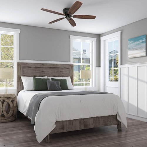 Honeywell Glen Alden 52 Inch Indoor Low Profile Ceiling Fan with Pull Chain Control, Quiet Motor, and 5 Reversible Blades, Oil Rubbed Bronze
