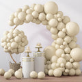 RUBFAC Sand White Cream Balloons - 129pcs Latex Balloon Garland Arch for Parties & Celebrations | 5-18 Inches