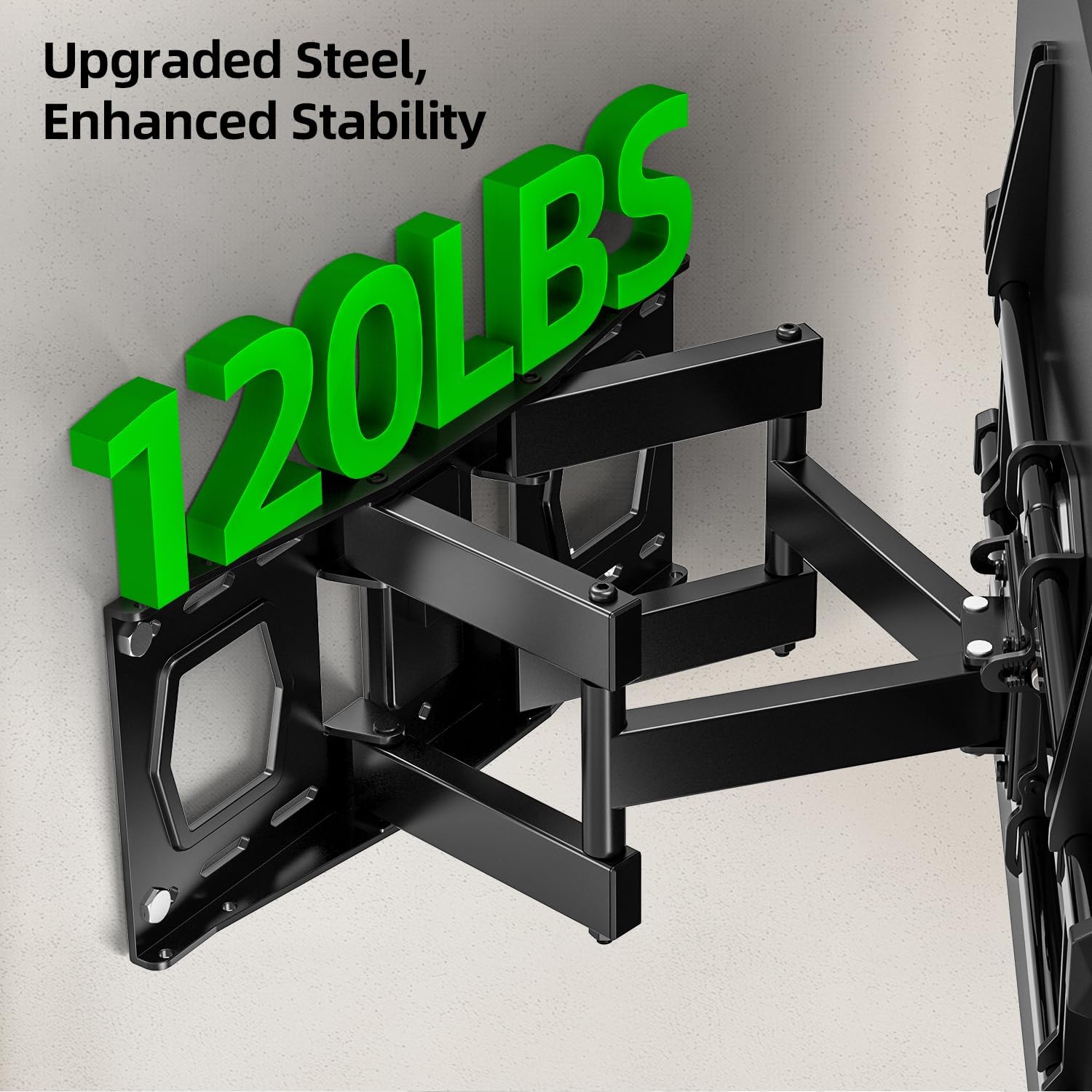 USX MOUNT Full Motion TV Wall Mount - Fits 42-82 Inch TVs Up to 120lbs | Articulating Swivel & Tilt, Max VESA 600x400mm