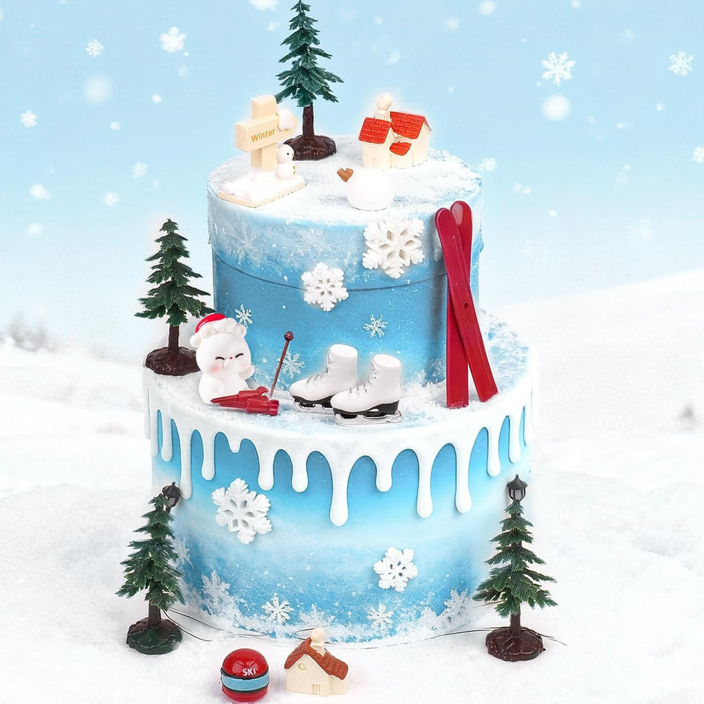 Skiennix 23PCS Ski-Themed Cake Decoration Set - Perfect Birthday Party Supplies