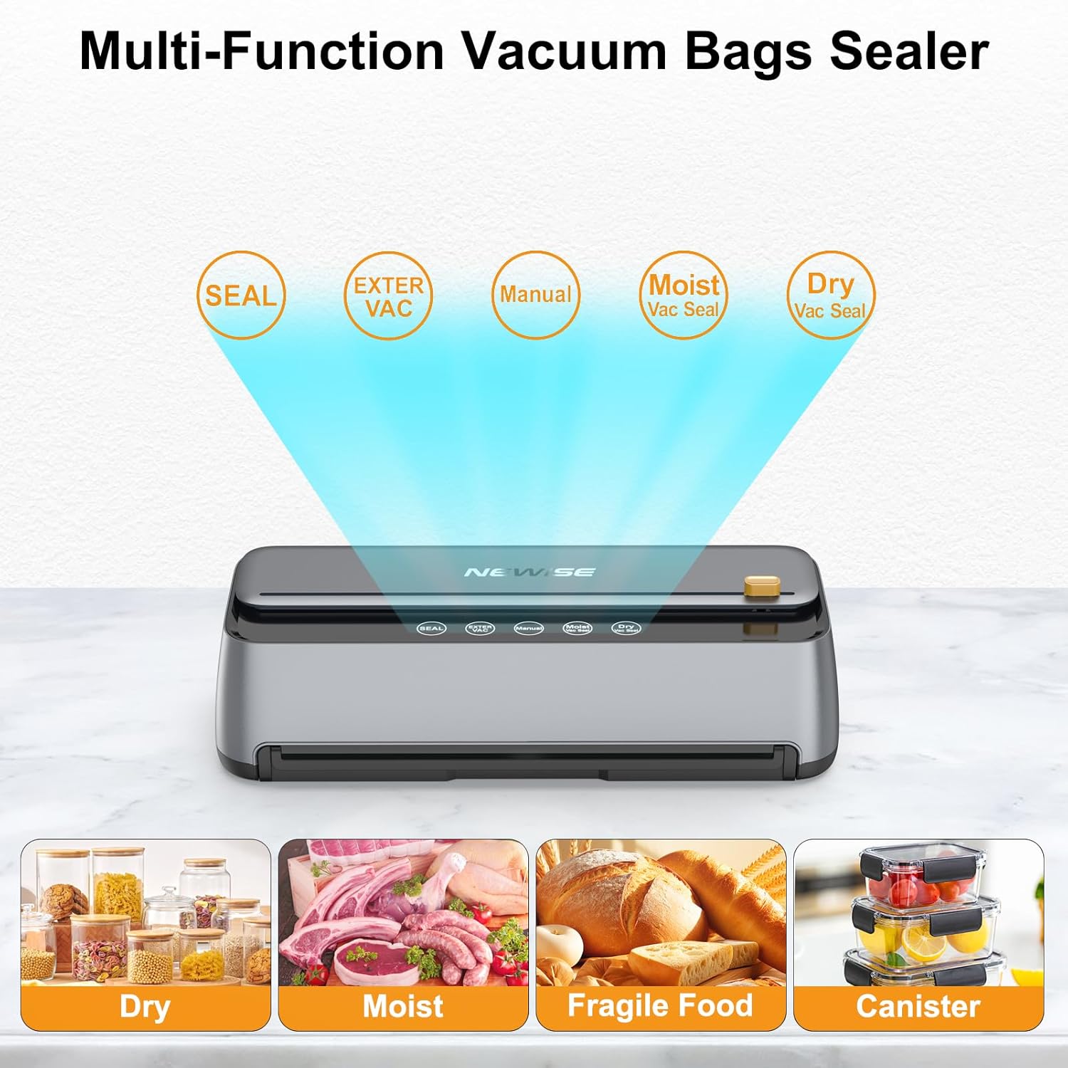 Vacuum Sealer Machine by [Brand Name] - 85Kpa Powerful Food Preservation with Built-In Cutter & Self-Cleaning Mode