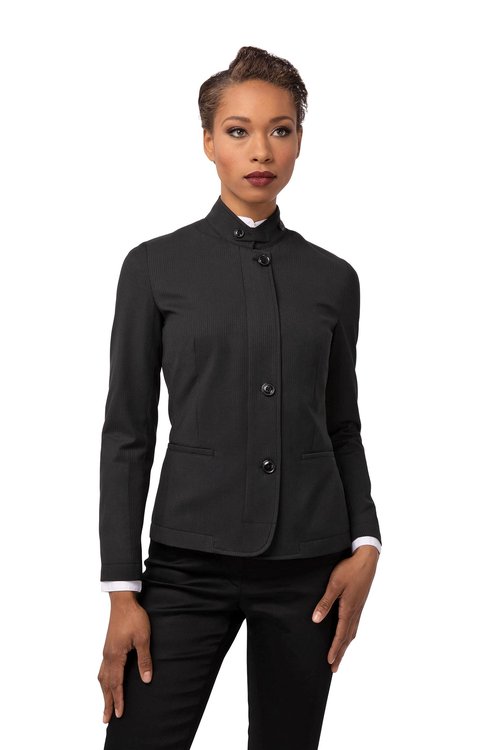Chef Works Women's Apex Banquet Coat, Black Black, Small
