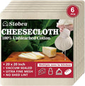 Skiennix 6Pcs Cheese Cloths - Reusable Ultra Fine Mesh Strainer, 20x20" Unbleached Cotton for Juicing & Baking