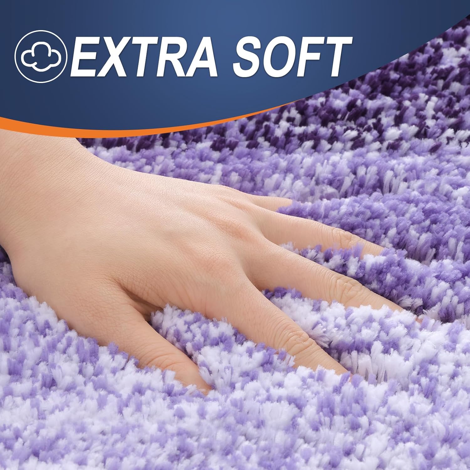 OLANLY Bathroom Rugs | Extra Soft Microfiber Bath Mat 34x21 - Quick Dry, Rubber Backing, Violet