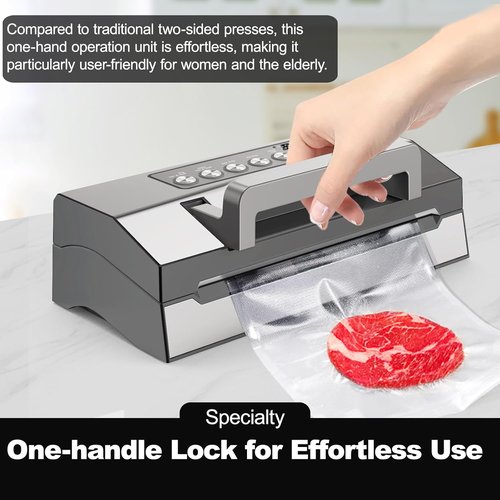 LIWUNON Food Vacuum Sealer Machine - Upgraded Precision with Double Heat Seal & Built-in Cutter | 2 Bag Rolls Included