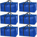 ClearSpace Heavy Duty Moving Bags - Large Storage Bags with Backpack Straps & Zippers | 6 Pack for Easy Moving & Travel
