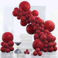 PartyWoo Burgundy Balloons - 140-Piece Dark Chestnut Red Balloon Arch Kit for Celebrations | 5-18 Inch Sizes