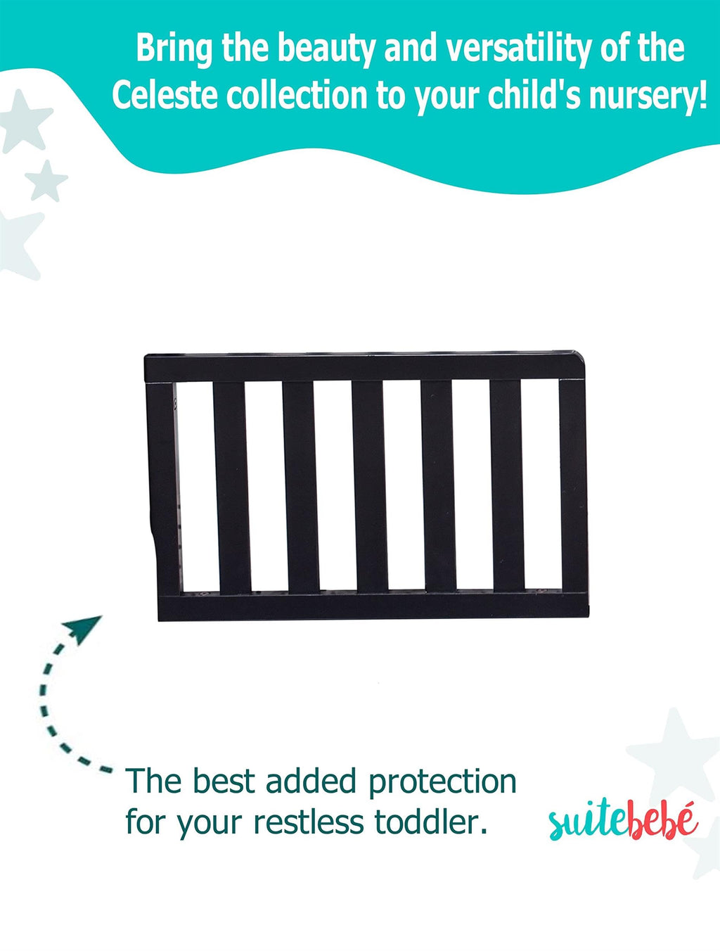 Suite Bebe - Celeste Toddler Guard Rail - Black