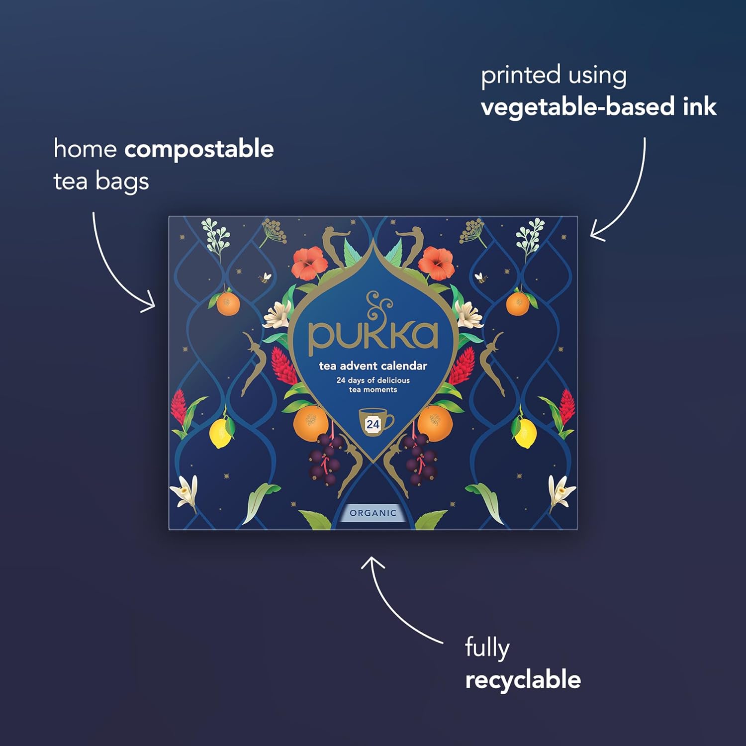 Pukka Christmas Tea Sampler - 24 Organic Black & Green Tea Infusions | Perfect Holiday Gift Set