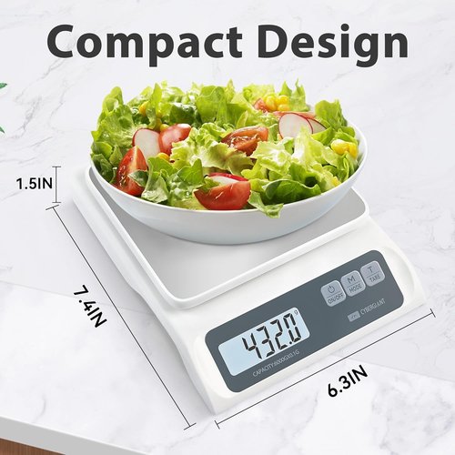 CYBERGIANT Precision Digital Food Scale - 13lb Capacity | Stainless Steel Platform & LCD Display for Meal Prep