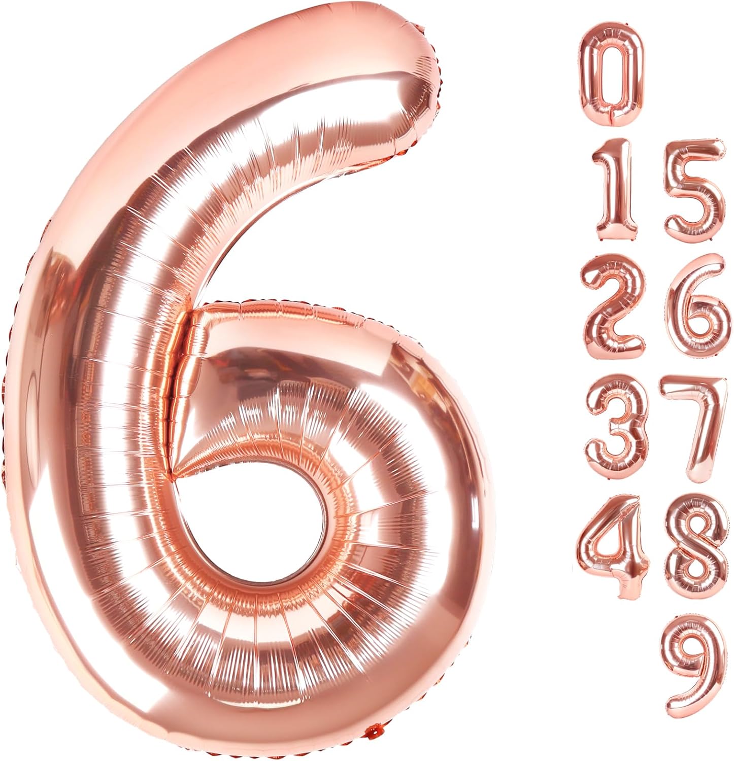 Number 6 Balloon - 40 Inch Rose Gold Birthday Decoration for Men & Women | Perfect for 6th Birthday Celebrations