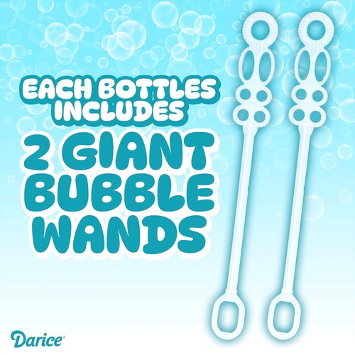 Darice Bubble Solution 4 Pack - 256oz Refill for Bubble Machines | Non-Toxic & Safe for Kids - Includes 8 Big Bubble Wands