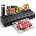 KVSK Vacuum Sealer Machine Automatic Black 6615H Food Preservation Storage, One-Click Dry&Moist Vac Seal Mode, 60kPa Suction, 11"x9.8' Black Sealer Roll, Liquid Block Cotton Pads, Removable Drip Tray