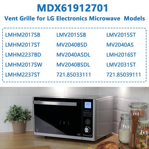 MDX61912701 Microwave Vent Grille Replacement for LG Microwave Vent Kit Oven Top Vent Grille LMV2031ST LMH2016ST LMHM2237BD LMHM2017SB Part# AP5202555 2119394 AH3535252 EA3535252
