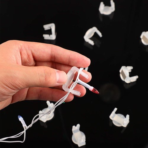 Hicarer Magnet Clip Christmas Light Clips for C9 Holiday Lighting Sockets Outdoor Hang Hooks for Xmas Gutter Shingle Lights, White (50)
