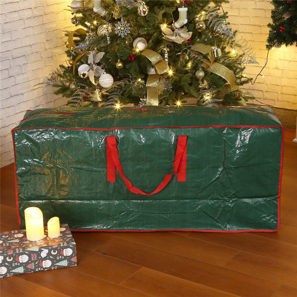 Sattiyrch Christmas Tree Storage Bag - Waterproof Protection for Up to 7.5 ft Trees | Durable Handles & Dual Zipper (Green)