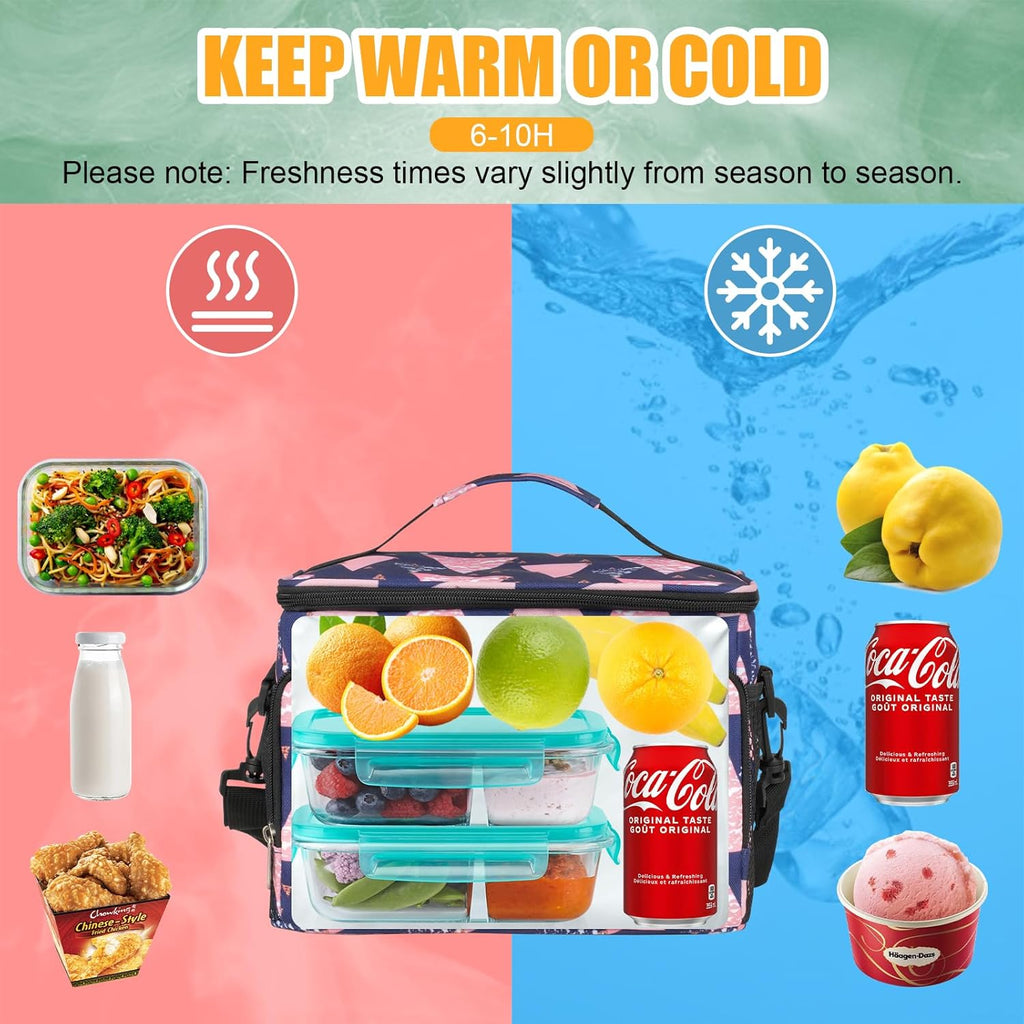 Skiennix Insulated Lunch Box - Leakproof Cooler Bag with Multi Pockets & Adjustable Strap | Perfect for Work, Beach & Picnic