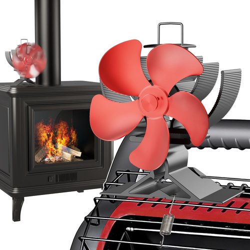 Easywave Wood Stove Fan Non Electric: Heat Powered Fireplace Fan with Slot & Spring Fixed on Propane Heater, Thermoelectric Thermal Fan for Wood Burning Stove/Pellet/Log Burner/Buddy Heater