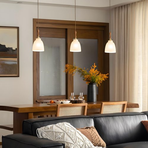 6-Pack White Frosted Glass Shades, Bell Shaped Glass Shade Covers Ceiling Fan Lamp Replacements, Light Fixtures Lampshade for Chandelier Wall Sconces, 1.61" Fitter Size, 5" High x 4.7" Diameter