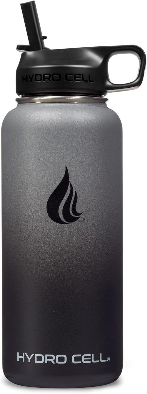 HYDRO CELL Stainless Steel Insulated Water Bottle - Versatile 32oz Flask for Hot & Cold Drinks | Leakproof Design in Graphite/Black