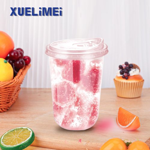 Xuelimei 16oz Disposable Stemless Glasses With Strawless Sip Lids,PET Disposable Drinking Cups,Clear Plastic Wine Glasses for Parties Birthday,Wedding,Meeting,Christmas Party Supplies (50, Pink)