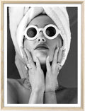 iHery Wall Art - Natural Beige Dimensional Oak Framed Audrey Hepburn Canvas - 12x16in Feminist Decor