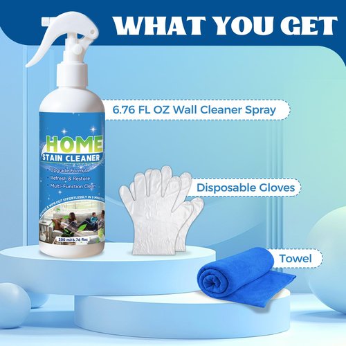 Multipurpose Wall Cleaner Spray – Mold Stain Cleaner for Home Surfaces – Bathrooms, Kitchens, Showers, Basements & Outdoor Areas – Multipurpose Remover for Dirt, Dust, Odor, Oil & Grease