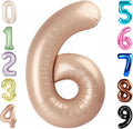 Number 6 Balloon - 40 Inch Light Brown Birthday Decoration for Boys & Girls | Perfect for 6th Birthday Celebrations