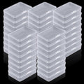 LECEHIVO Clear Plastic Beads Storage Containers - 40 Pcs Jewelry Box with Lids & Stickers | 4.1 x 3 x 1 Inch
