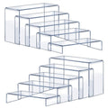 OVNTHYK Acrylic Risers 10 Pcs (2 Sets) – Large Display Risers, Clear Perfume Organizer Stands for Figures, Jewelry, Decorations, Cupcakes & Dessert Table Display