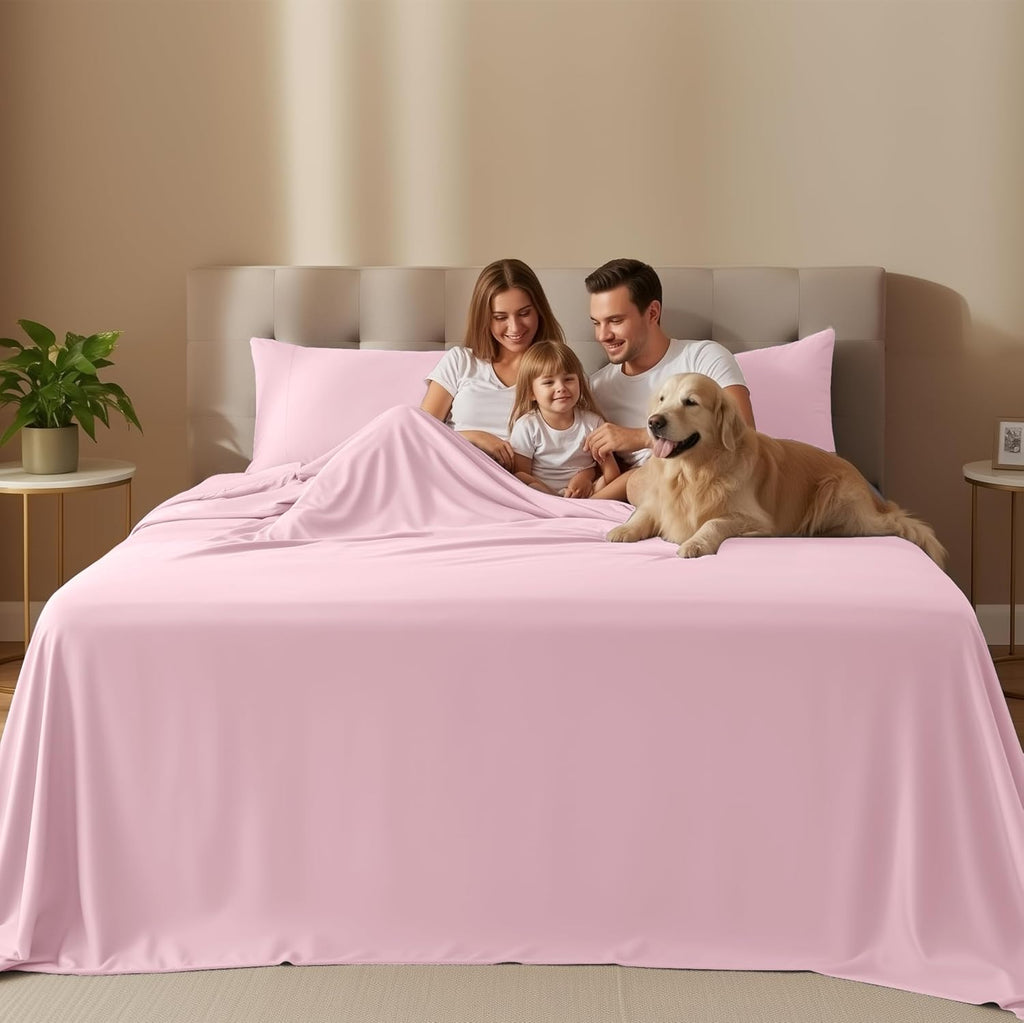 Utopia Bedding Twin Sheet Set - Soft & Breathable Microfiber, 3-Piece in Crystal Pink | Oeko-Tex Certified