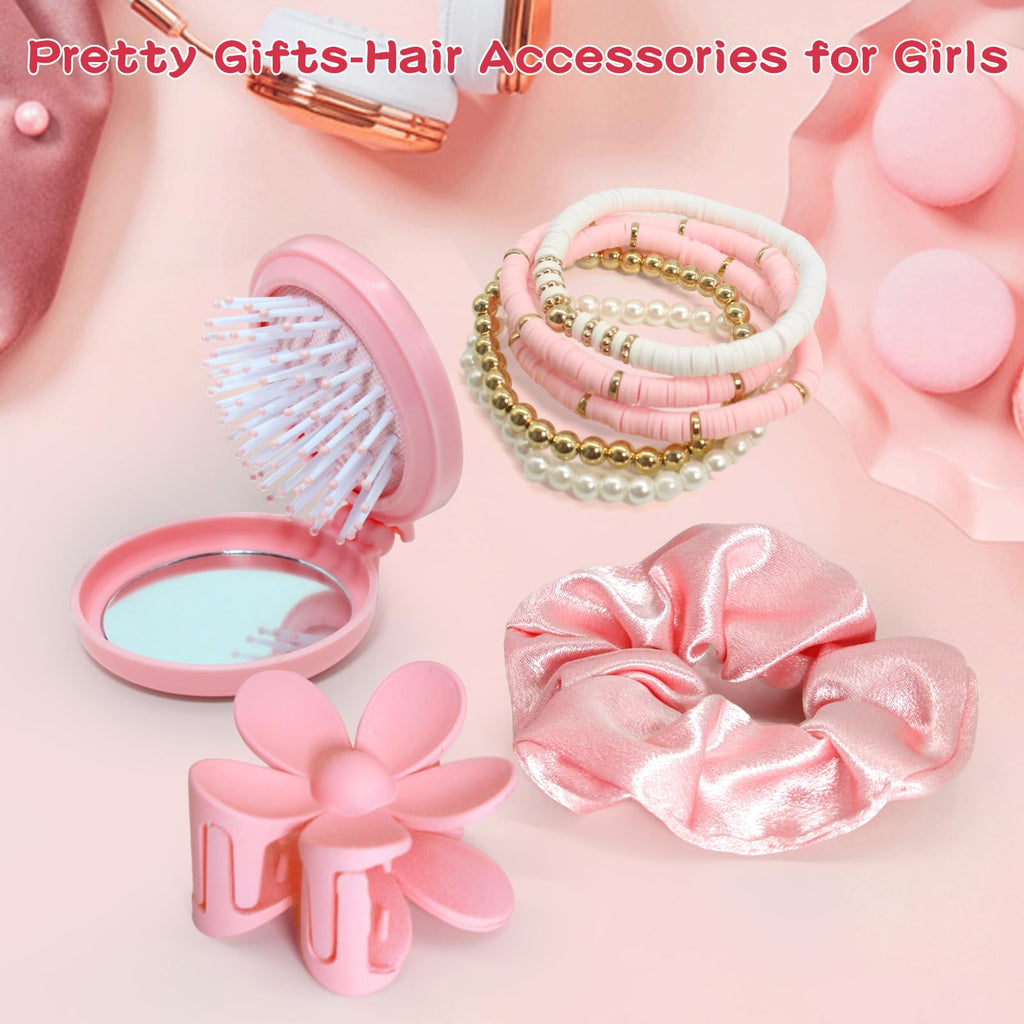 GooBird Birthday Gifts for Teen Girls &Women– Preppy Pink Gift Basket, 12–14 Cute & Trendy Gifts Ideas for Teenage Girls, Girly Gift Set for Her,Daughter, Sister, Best Friend or Niece