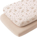 Konssy Muslin Fitted Bassinet Sheets - Soft 2-Pack for Baby Girl/Boy | Perfect Fit for Oval & Rectangle Mattresses